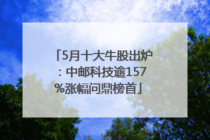 5月十大牛股出炉：中邮科技逾157%涨幅问鼎榜首
